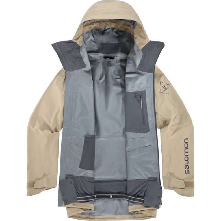 Chaquetas De Esquí Salomon S/Lab Qst GTX Pro 3l Shell Hombre Beige | MX HFPB249